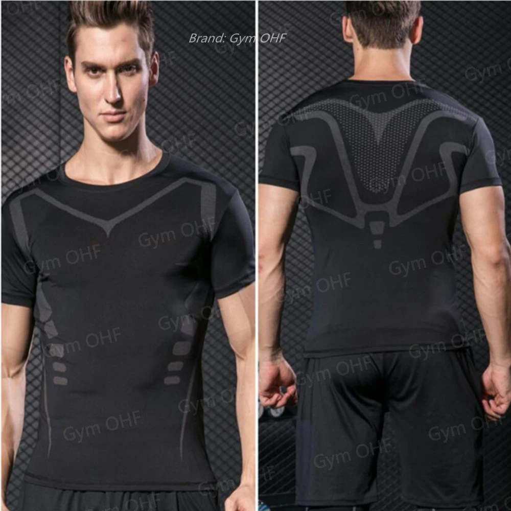 Men Long Sleeve Rashguard Compression T-Shirt Elastic Running Fitness Tee Tops Tight Man Sports Training Superhero Sportswear
