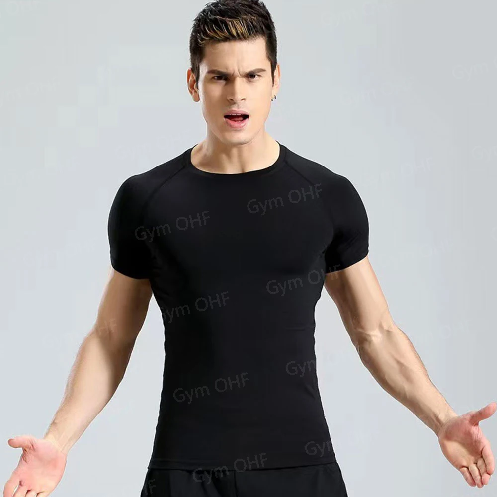 Men Long Sleeve Rashguard Compression T-Shirt Elastic Running Fitness Tee Tops Tight Man Sports Training Superhero Sportswear