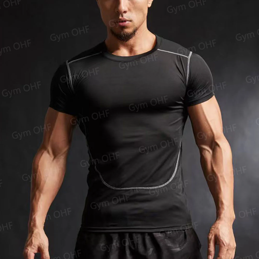 Men Long Sleeve Rashguard Compression T-Shirt Elastic Running Fitness Tee Tops Tight Man Sports Training Superhero Sportswear