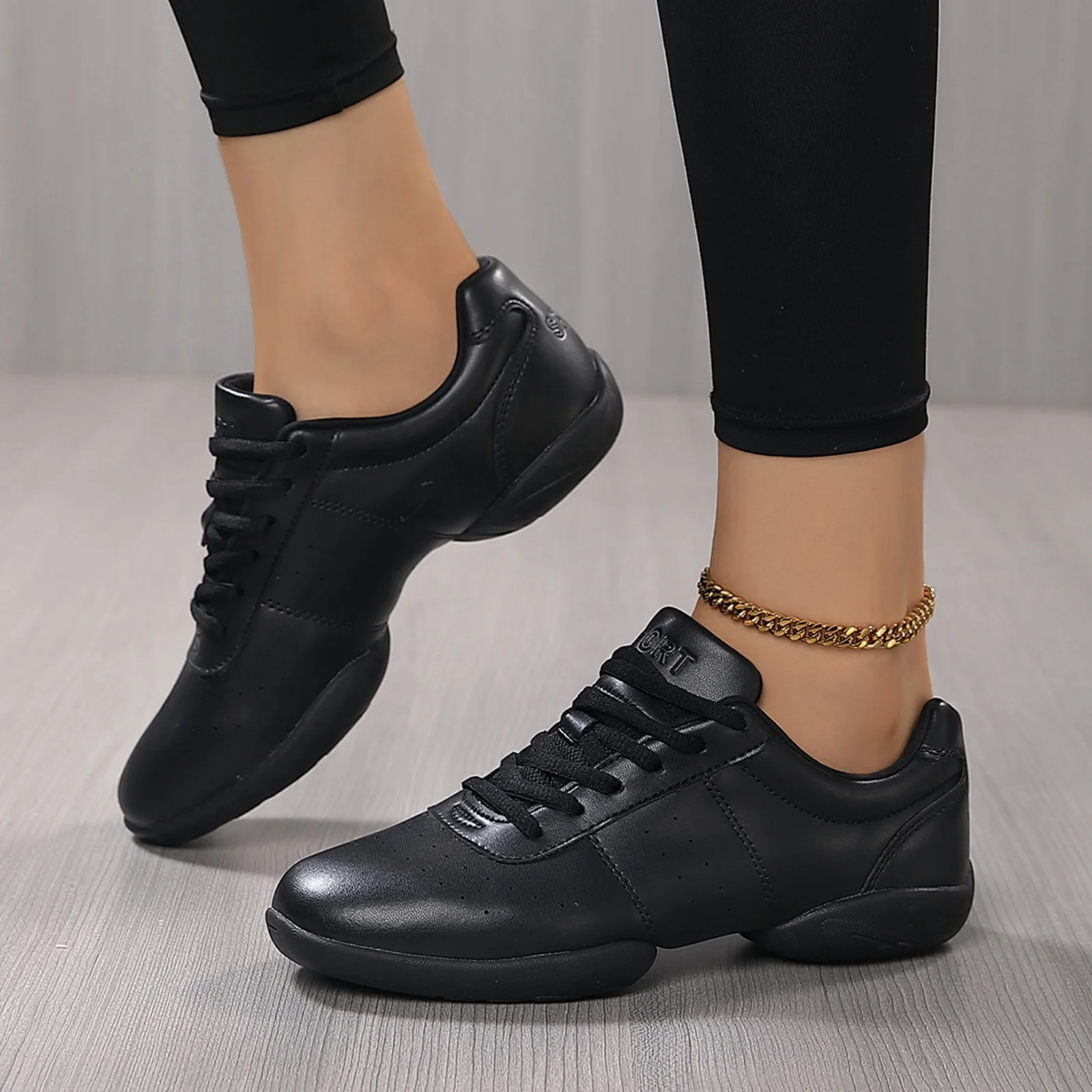 Cheerleading Shoes Women Girls Kids Youth White Black Cheer Shoes Dance Sneakers Lightweight Aerobics Sports Footwear 610