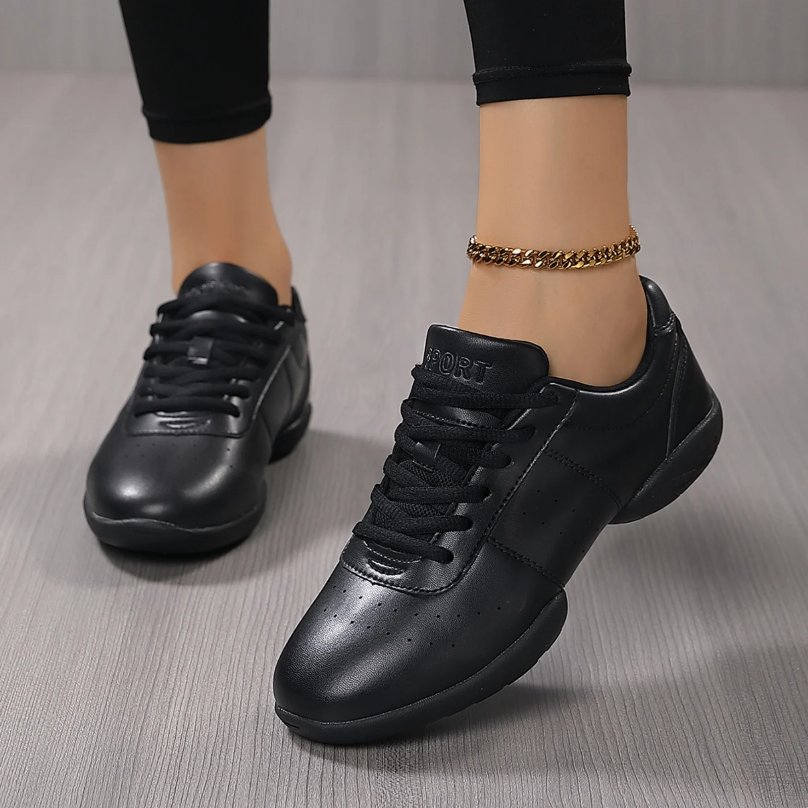 Cheerleading Shoes Women Girls Kids Youth White Black Cheer Shoes Dance Sneakers Lightweight Aerobics Sports Footwear 610