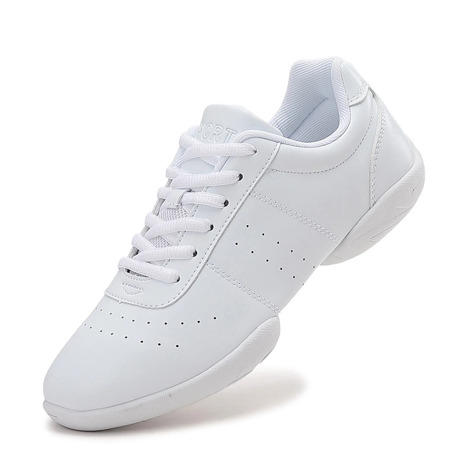 Cheerleading Shoes Women Girls Kids Youth White Black Cheer Shoes Dance Sneakers Lightweight Aerobics Sports Footwear 610