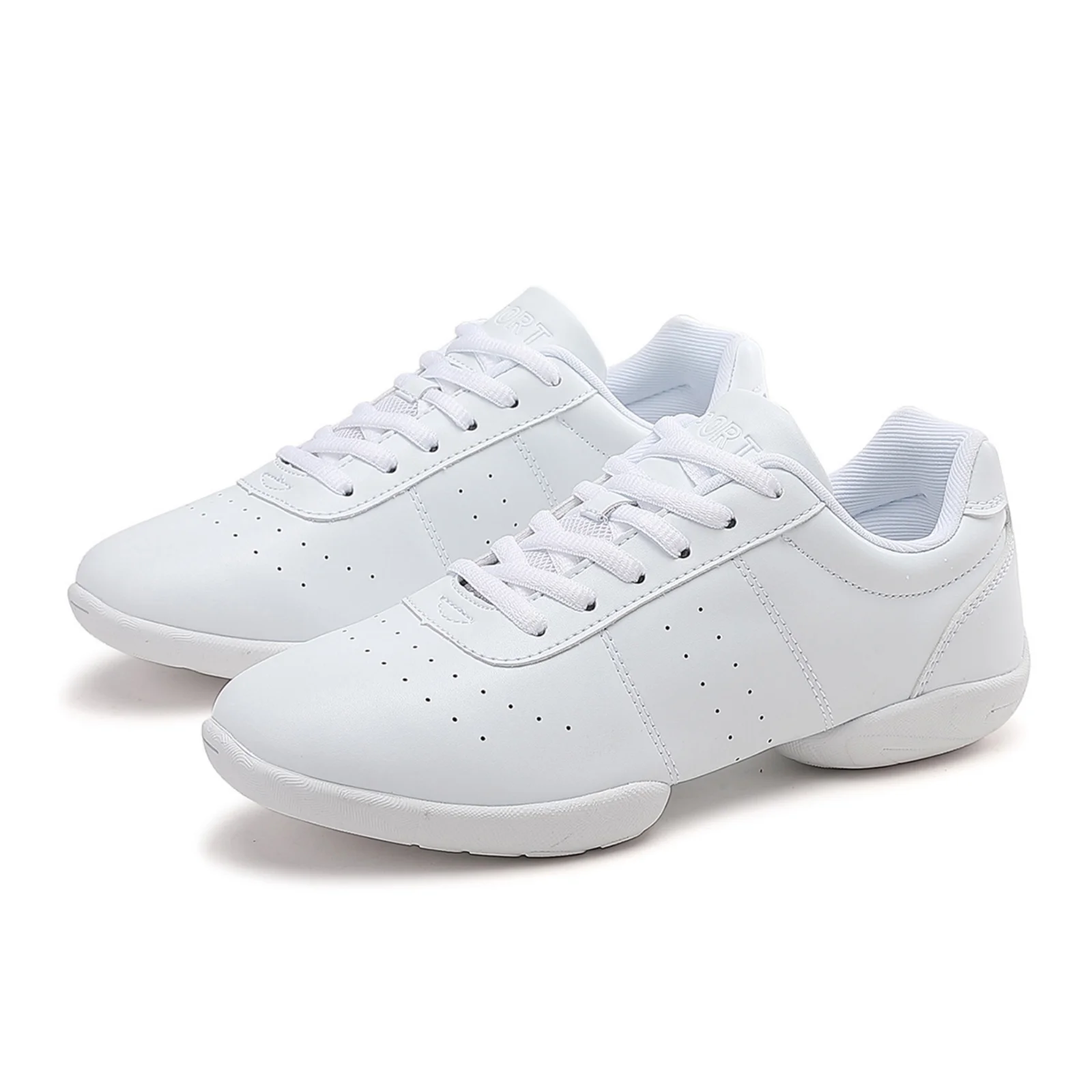 Cheerleading Shoes Women Girls Kids Youth White Black Cheer Shoes Dance Sneakers Lightweight Aerobics Sports Footwear 610