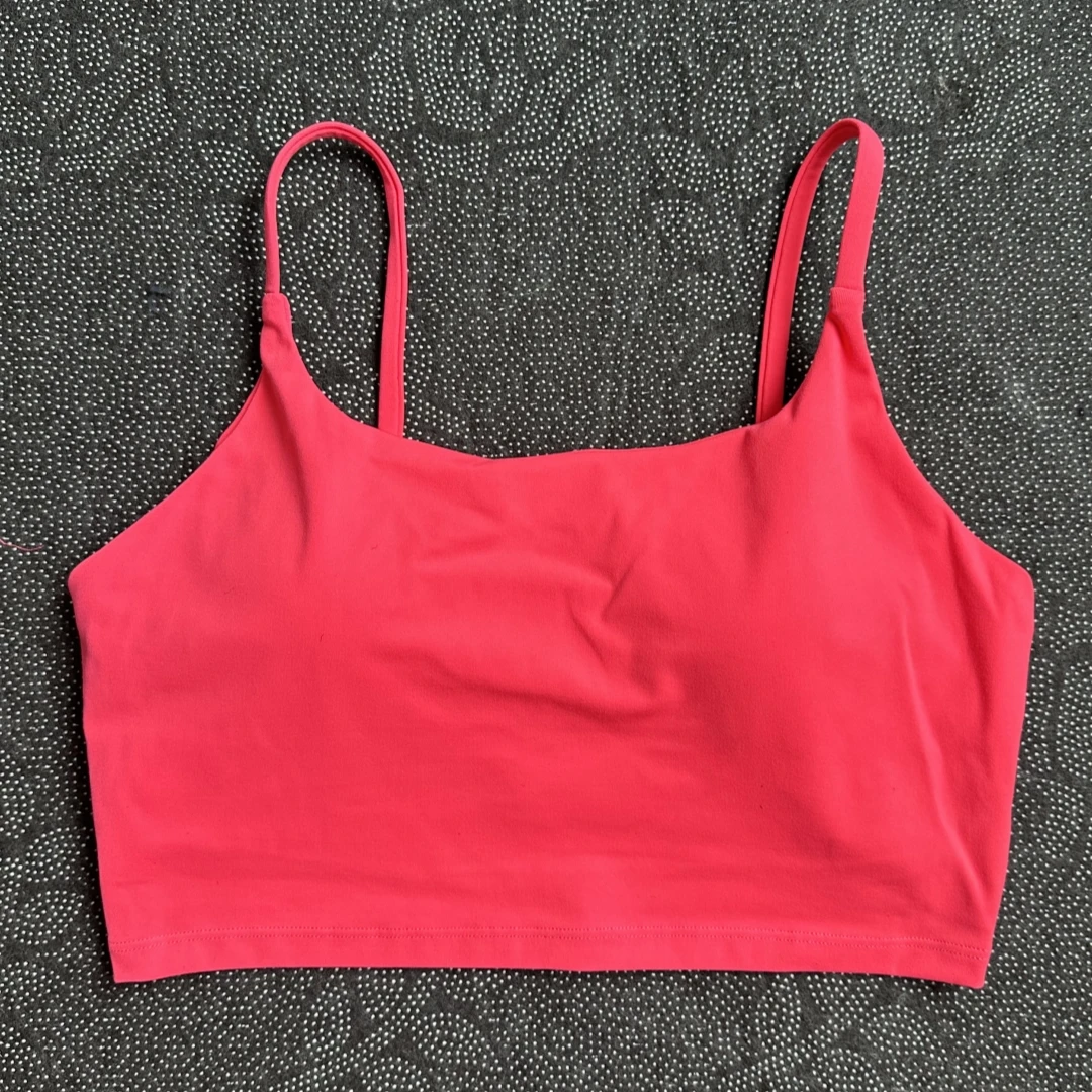 Solid Color Tight Fitness Women Sport Bra Spaghetti Strap Gym Yoga Bra Athletic Underwear Soft Top Workout Train With Chest Pad