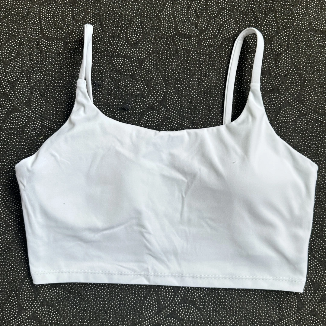 Solid Color Tight Fitness Women Sport Bra Spaghetti Strap Gym Yoga Bra Athletic Underwear Soft Top Workout Train With Chest Pad