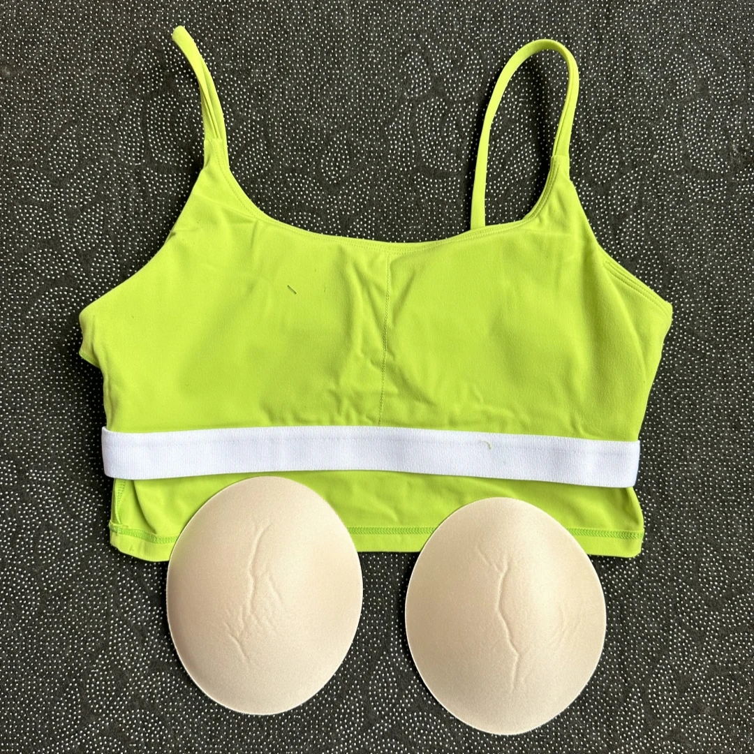 Solid Color Tight Fitness Women Sport Bra Spaghetti Strap Gym Yoga Bra Athletic Underwear Soft Top Workout Train With Chest Pad
