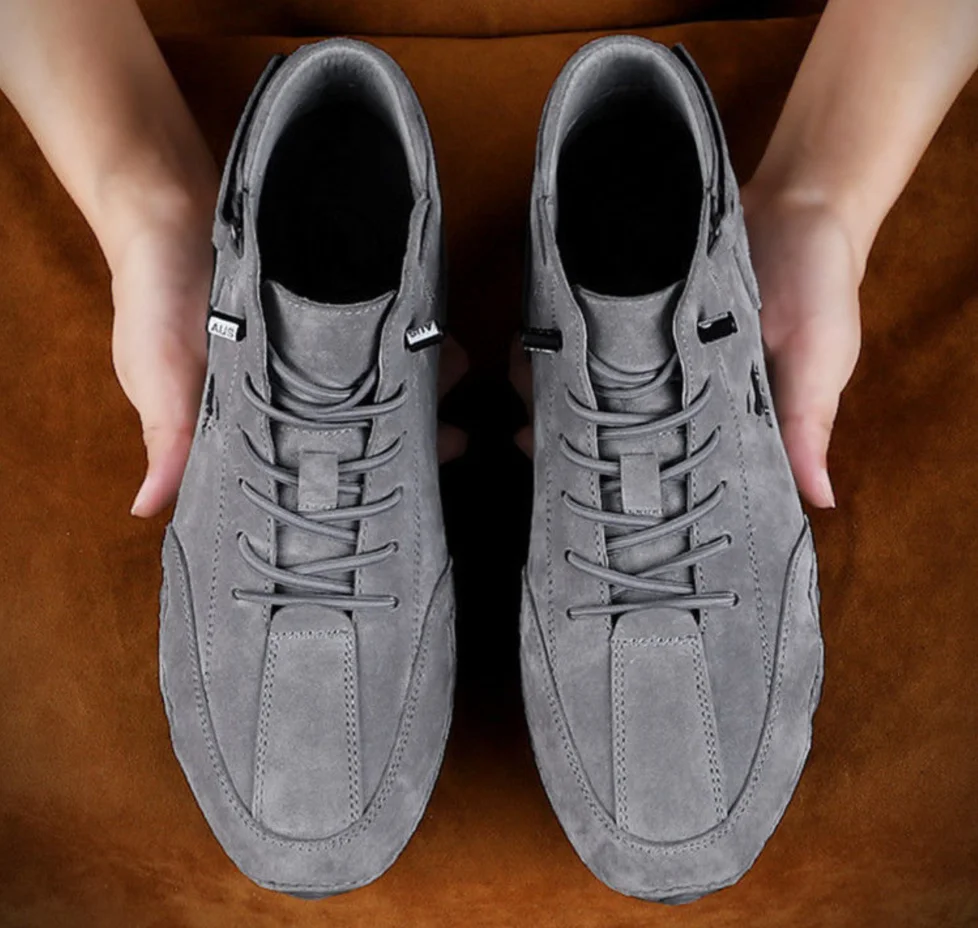 Men Leather Casual Shoes Non-slip Walking Sports Shoes Handmade Shoes for Men with Free Shipping High Top Sneakers Masculino