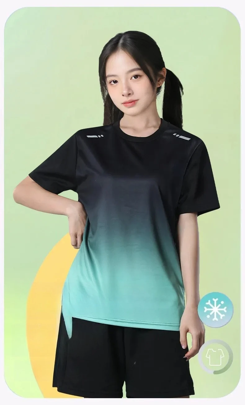 Bodybuilding Women's Quick-Dry Summer Thin Short Sleeve T-Shirt Loose Fit Athletic Top for Gym Hiking Running Training