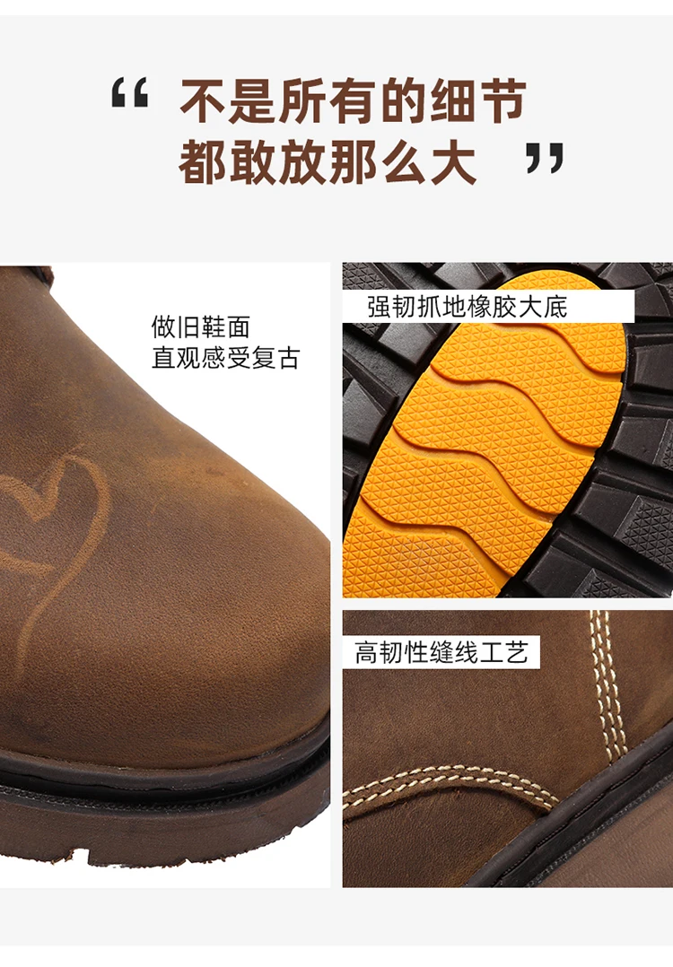 KOWM Cowhide Hiking Shoes Men Waterproof Motorcycle Tactical Shoes Hunting Boot Desert Combat Snow Boots Trekking Travel Sneaker