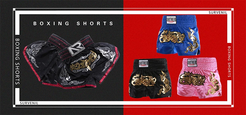 Muay Thai Pants Embroidery Boxing Shorts Women Men Satin Fight Kickboxing Training Trunks Kids Boy Girl Martial Arts MMA Clothes