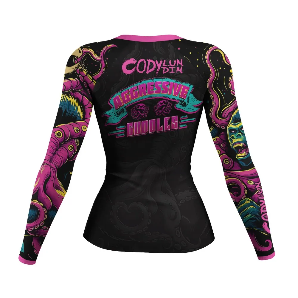 Cody Lundin Jiu Jitsu Rashguard MMA T-shirt +Pant Women 4PCS/Set Gym Running Grappling Bjj Boxing Sport Muay Thai Shorts Jerseys