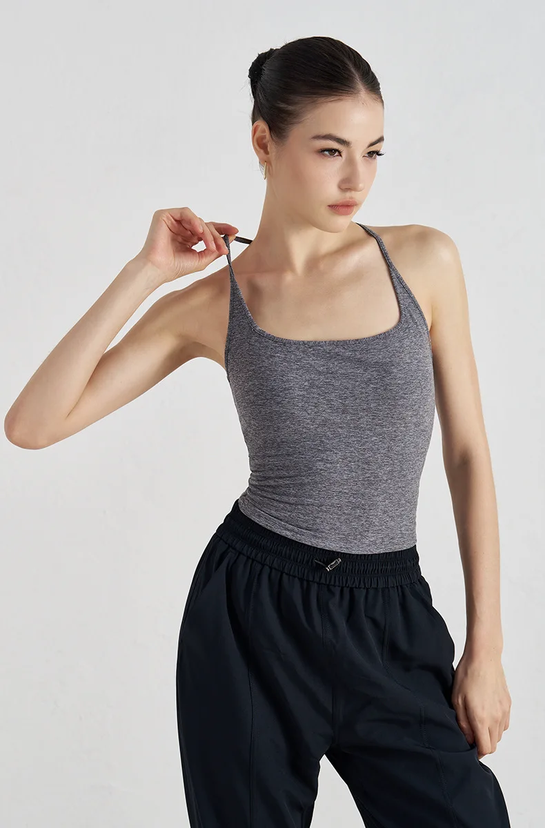 SOISOU Running Sports Bra Fixed Cups Women Top Tight Fitness Yoga Women's Underwear Gym Workout Clothes Nylon Sports Yoga Tops