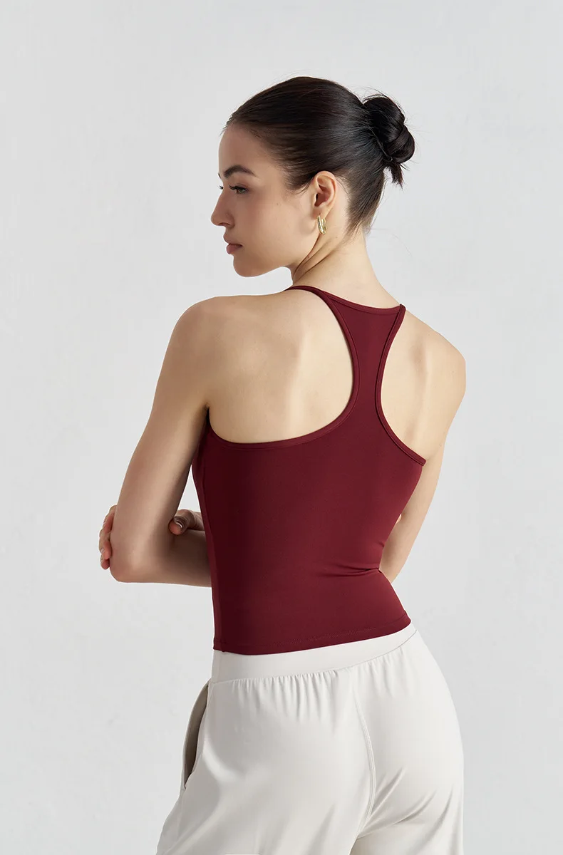SOISOU Running Sports Bra Fixed Cups Women Top Tight Fitness Yoga Women's Underwear Gym Workout Clothes Nylon Sports Yoga Tops