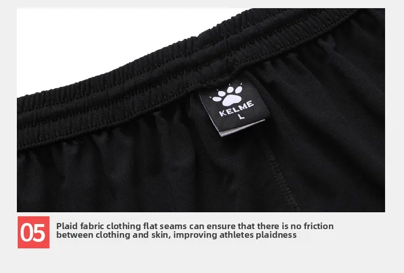 Kelme Men's Football Shorts Outdoor Breathable Running Knitted Shorts Camping Hiking Pants Yoga Basketball Quick Dry Pants