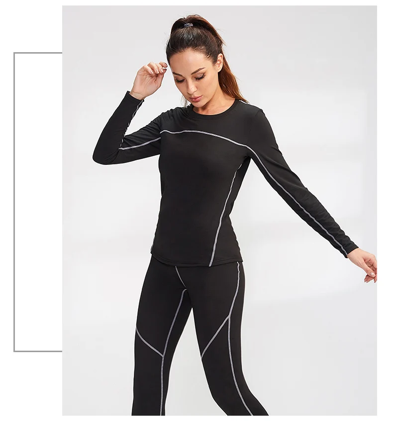Women's Autumn Winter keep Warm long-sleeved Fitness Running Sports Training Top Slim Quick Dry Stretch Gym Top female Yoga tops