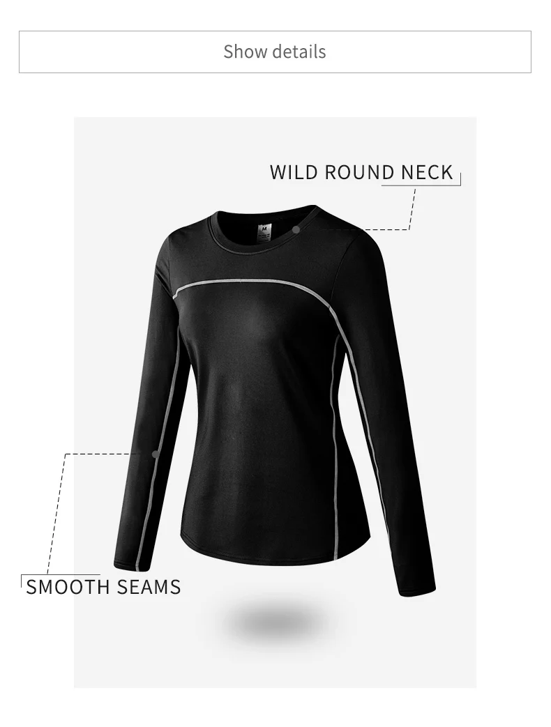 Women's Autumn Winter keep Warm long-sleeved Fitness Running Sports Training Top Slim Quick Dry Stretch Gym Top female Yoga tops
