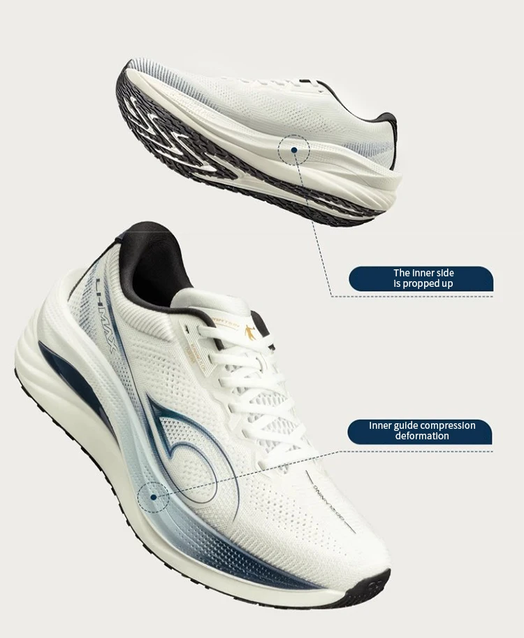 QIAODAN LH 600 Max Men's Running Shoes Breathable Sport Shoes 2026 Thick-soled Lightweight Jogging Sneakers QXB023254214R