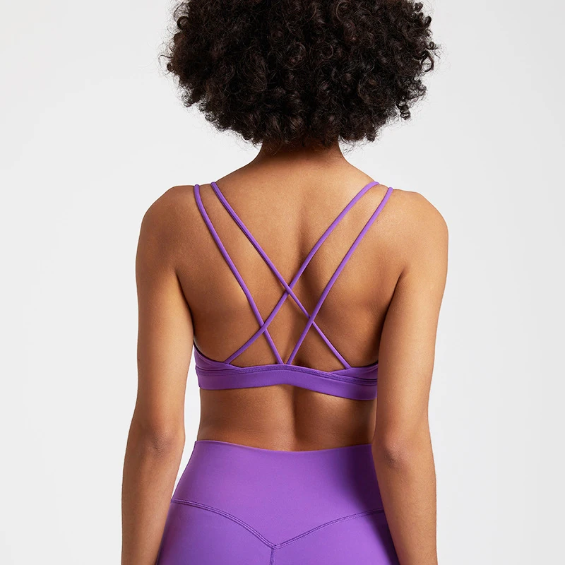 Women Sports Bra Cross Strap Top Women Push Up Sport Bra Yoga Gym Crop Top Brassiere Fitness Top Sport Bra Breathable Bras