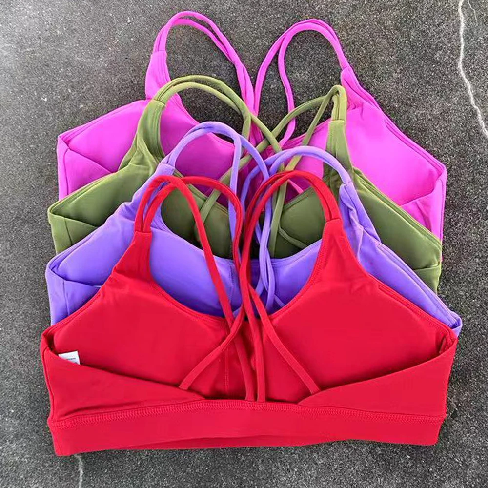 Women Sports Bra Cross Strap Top Women Push Up Sport Bra Yoga Gym Crop Top Brassiere Fitness Top Sport Bra Breathable Bras
