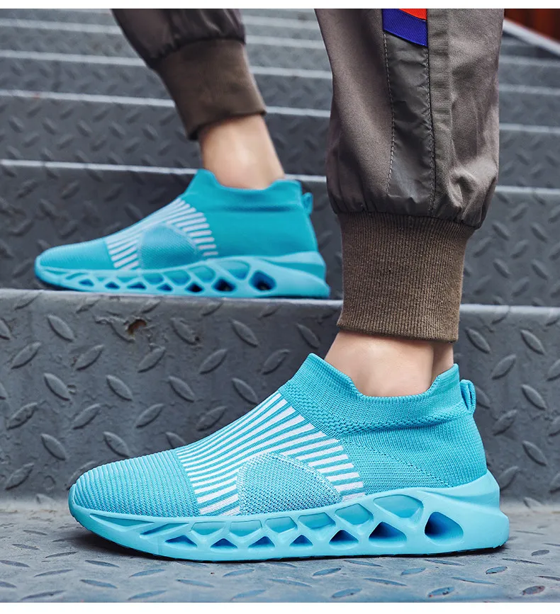 Summer Fashion Purple Running Shoes for Men Socks Sports Shoes Plus Size 48 Breathable Women Slip-on Sneakers Sock Trainers Men