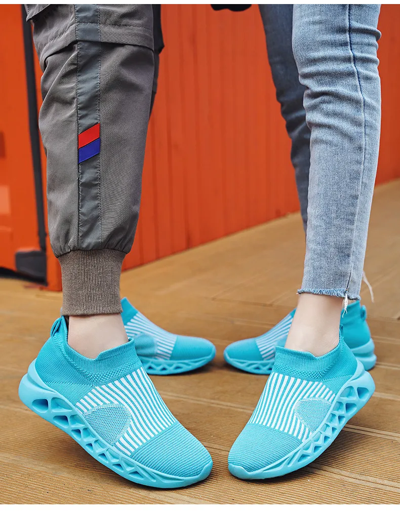 Summer Fashion Purple Running Shoes for Men Socks Sports Shoes Plus Size 48 Breathable Women Slip-on Sneakers Sock Trainers Men
