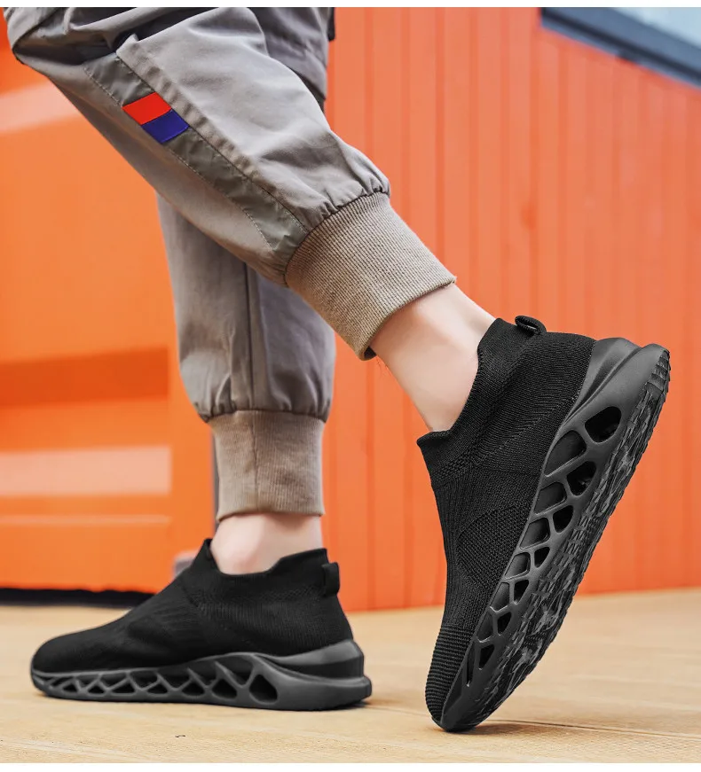 Summer Fashion Purple Running Shoes for Men Socks Sports Shoes Plus Size 48 Breathable Women Slip-on Sneakers Sock Trainers Men
