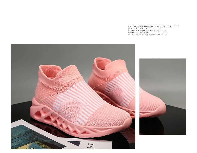 Summer Fashion Purple Running Shoes for Men Socks Sports Shoes Plus Size 48 Breathable Women Slip-on Sneakers Sock Trainers Men