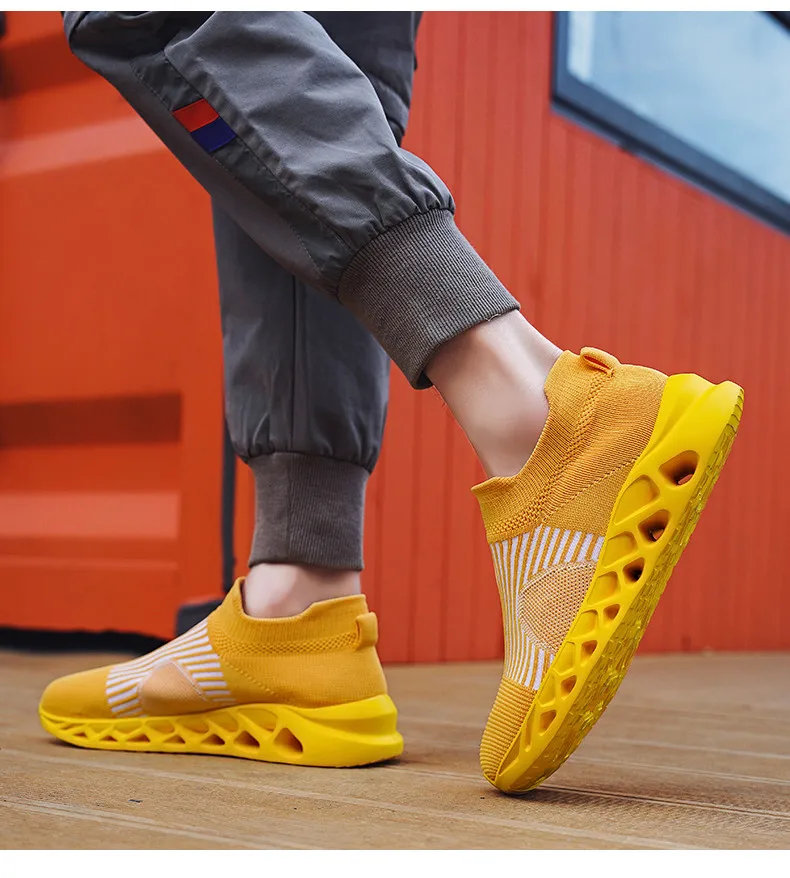 Summer Fashion Purple Running Shoes for Men Socks Sports Shoes Plus Size 48 Breathable Women Slip-on Sneakers Sock Trainers Men
