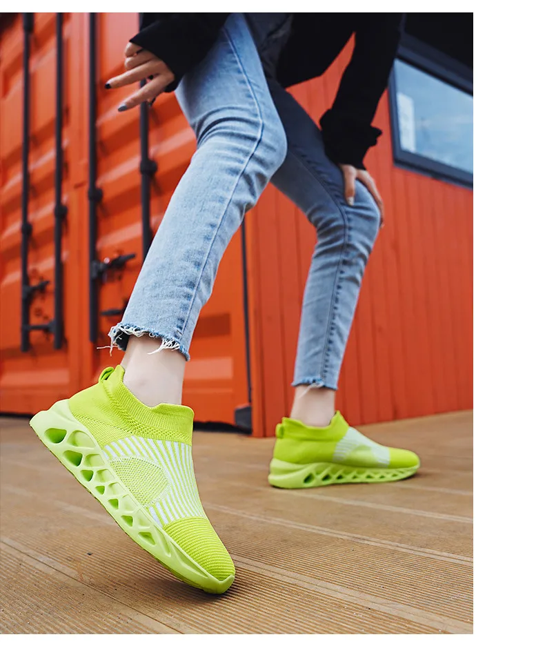 Summer Fashion Purple Running Shoes for Men Socks Sports Shoes Plus Size 48 Breathable Women Slip-on Sneakers Sock Trainers Men