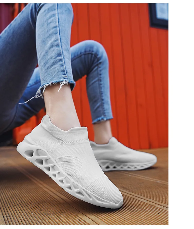 Summer Fashion Purple Running Shoes for Men Socks Sports Shoes Plus Size 48 Breathable Women Slip-on Sneakers Sock Trainers Men