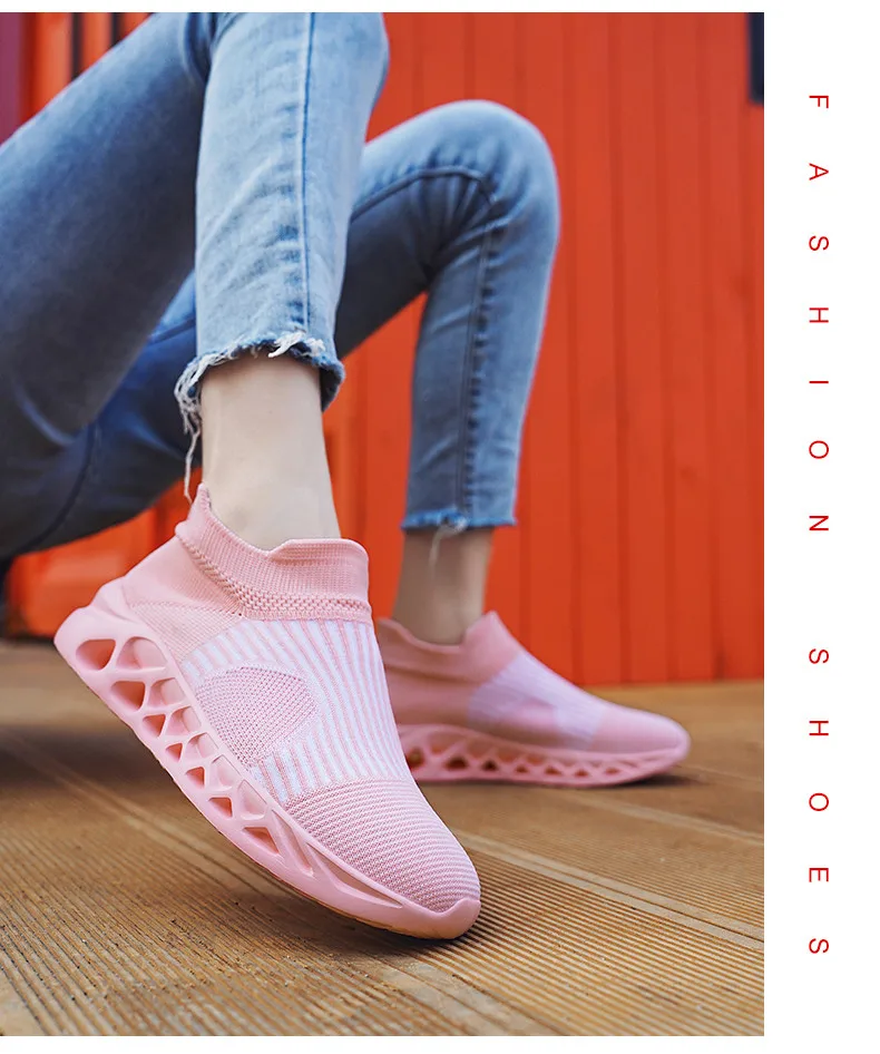 Summer Fashion Purple Running Shoes for Men Socks Sports Shoes Plus Size 48 Breathable Women Slip-on Sneakers Sock Trainers Men