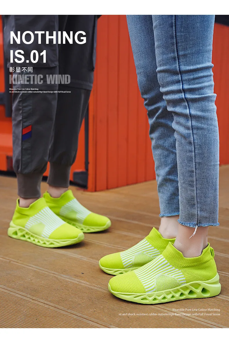 Summer Fashion Purple Running Shoes for Men Socks Sports Shoes Plus Size 48 Breathable Women Slip-on Sneakers Sock Trainers Men
