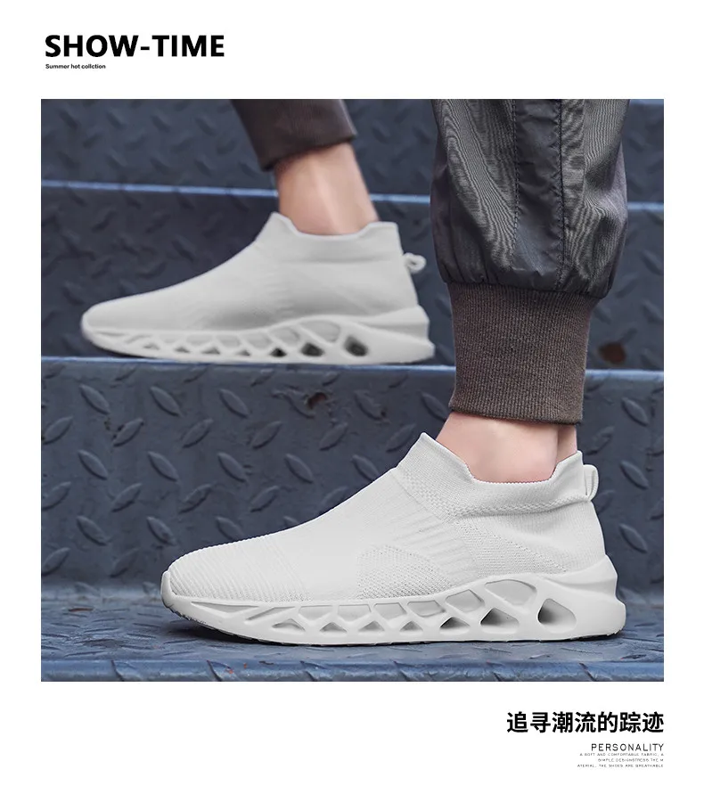 Summer Fashion Purple Running Shoes for Men Socks Sports Shoes Plus Size 48 Breathable Women Slip-on Sneakers Sock Trainers Men