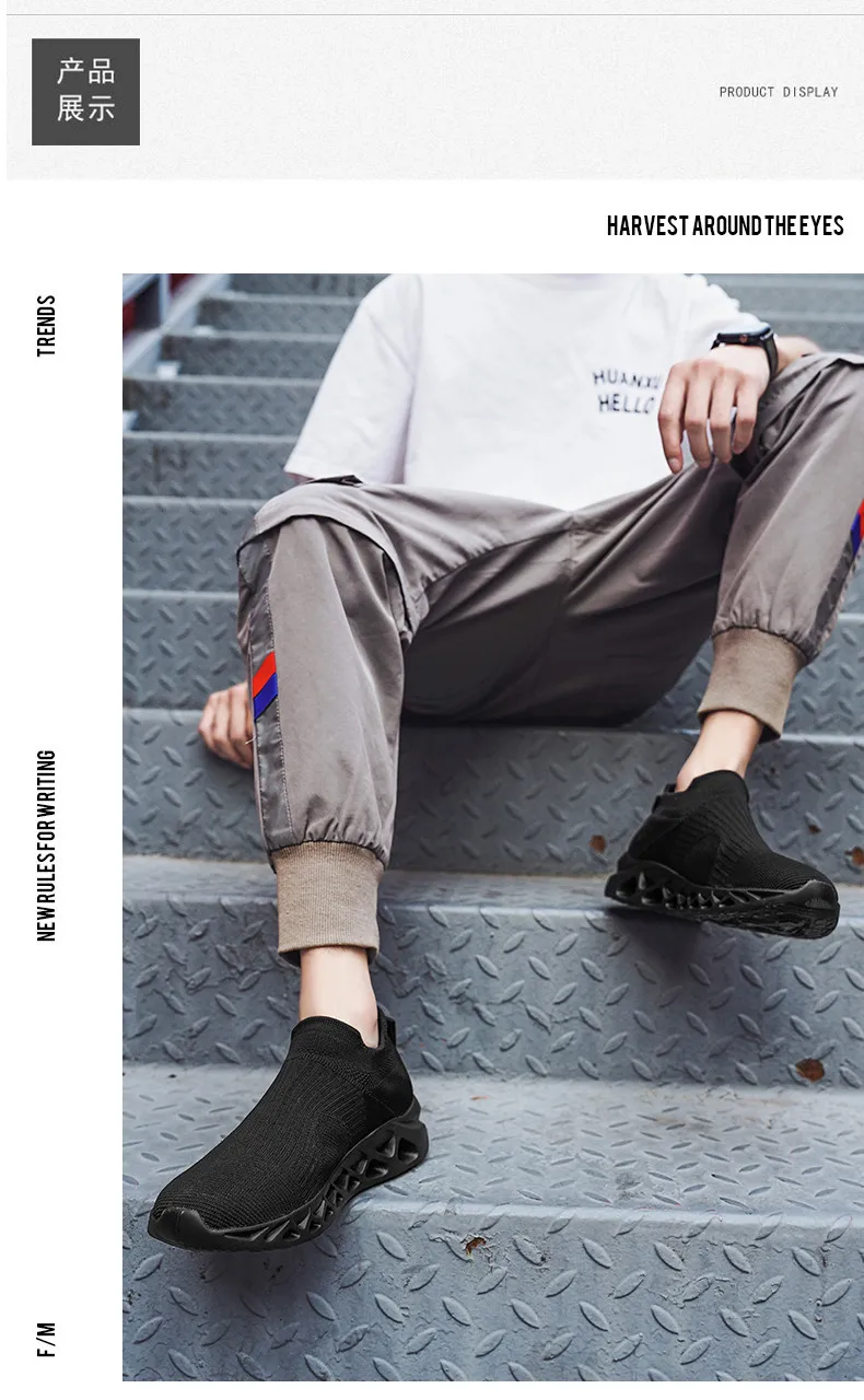 Summer Fashion Purple Running Shoes for Men Socks Sports Shoes Plus Size 48 Breathable Women Slip-on Sneakers Sock Trainers Men