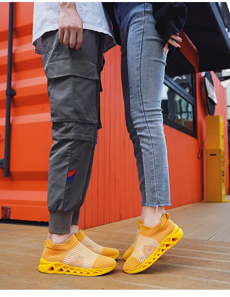 Summer Fashion Purple Running Shoes for Men Socks Sports Shoes Plus Size 48 Breathable Women Slip-on Sneakers Sock Trainers Men