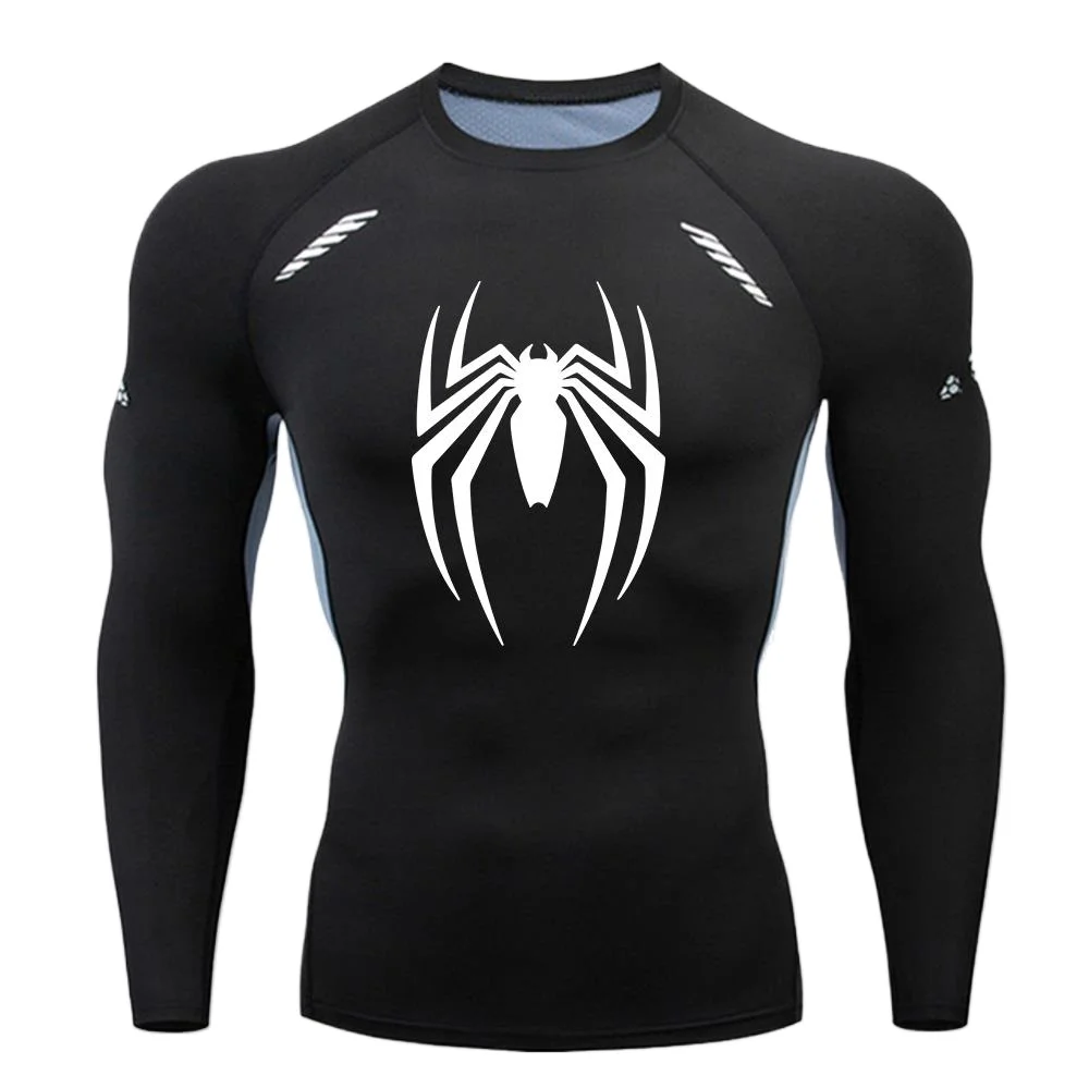 Spider Men Sports Rashgard Short Sleeves T Shirt Print Compression Running Workout Bodybuilding Quick-Dry T-Shirts