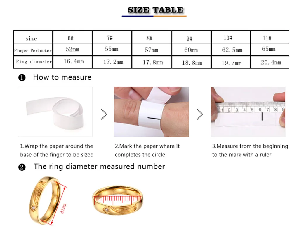Simple Stainless Steel PVD Plated Gold Non Fading Ring Low Allergy Waterproof Jewelry Suitable for Women's Gifts