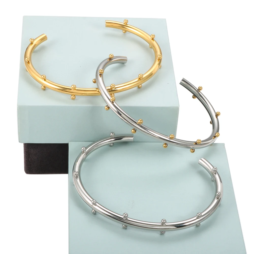 Simple Stainless Steel PVD Plated Gold Non Fading Ring Low Allergy Waterproof Jewelry Suitable for Women's Gifts