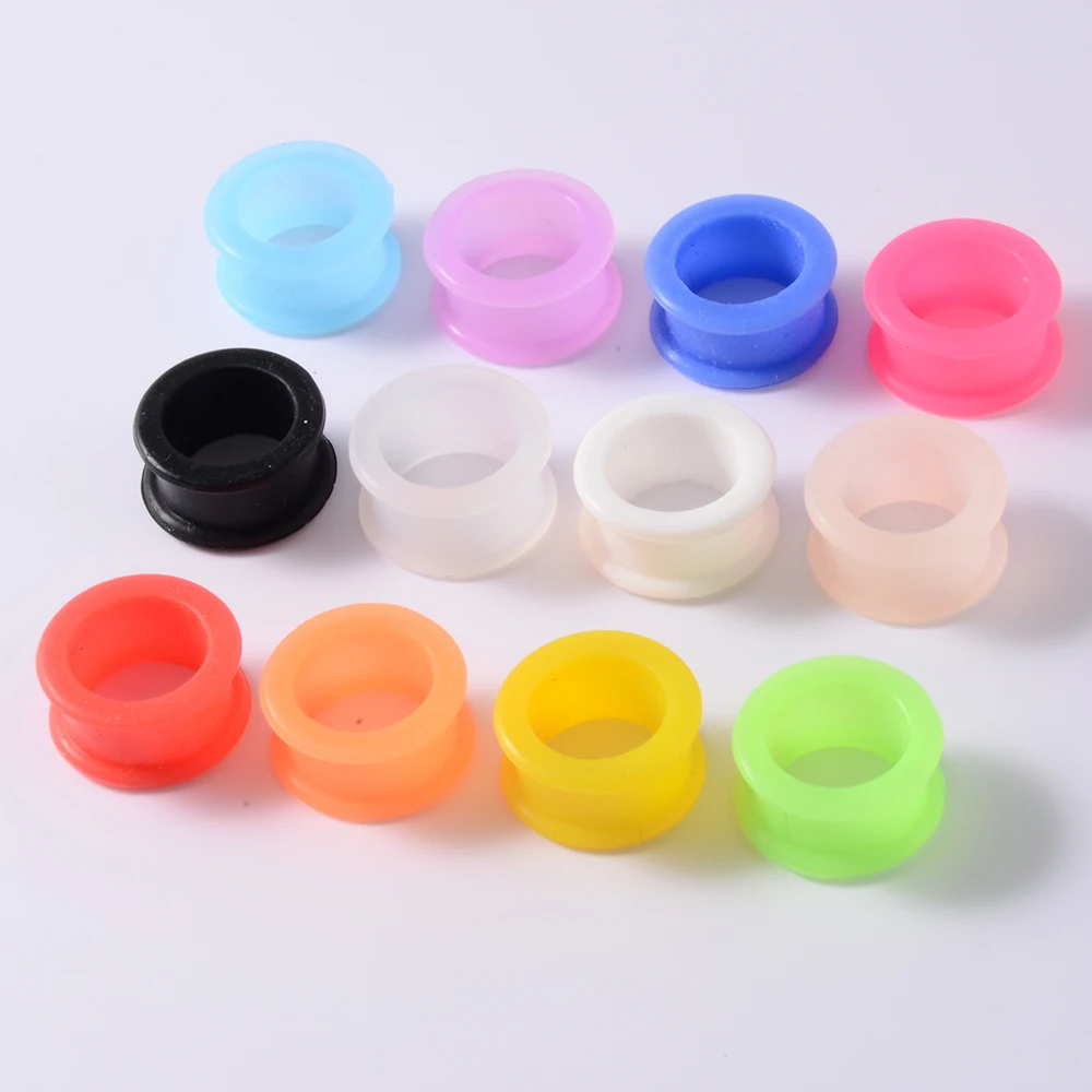 Pair Flexible Silicone Flexible Skin Ear Tunnels Plugs Ear Hollow Flesh Gauges Piercing Expander Earring Body Jewelry Earlets