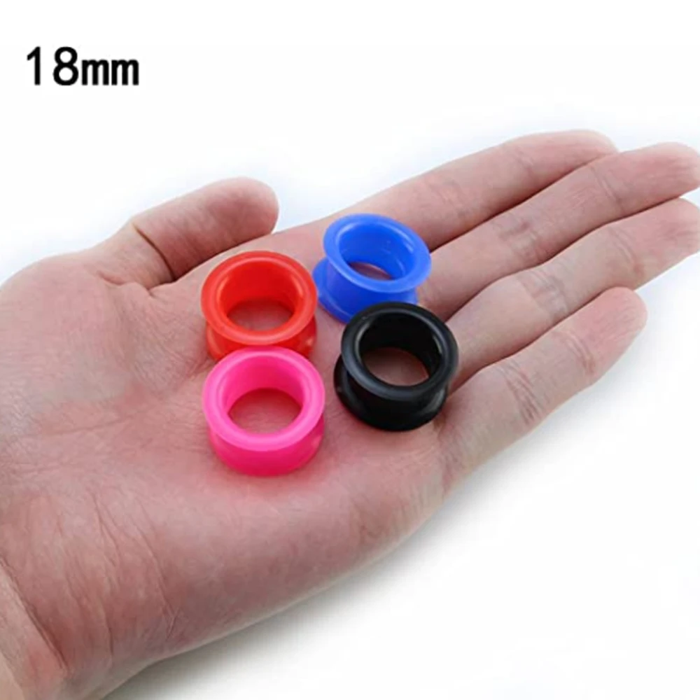 Pair Flexible Silicone Flexible Skin Ear Tunnels Plugs Ear Hollow Flesh Gauges Piercing Expander Earring Body Jewelry Earlets