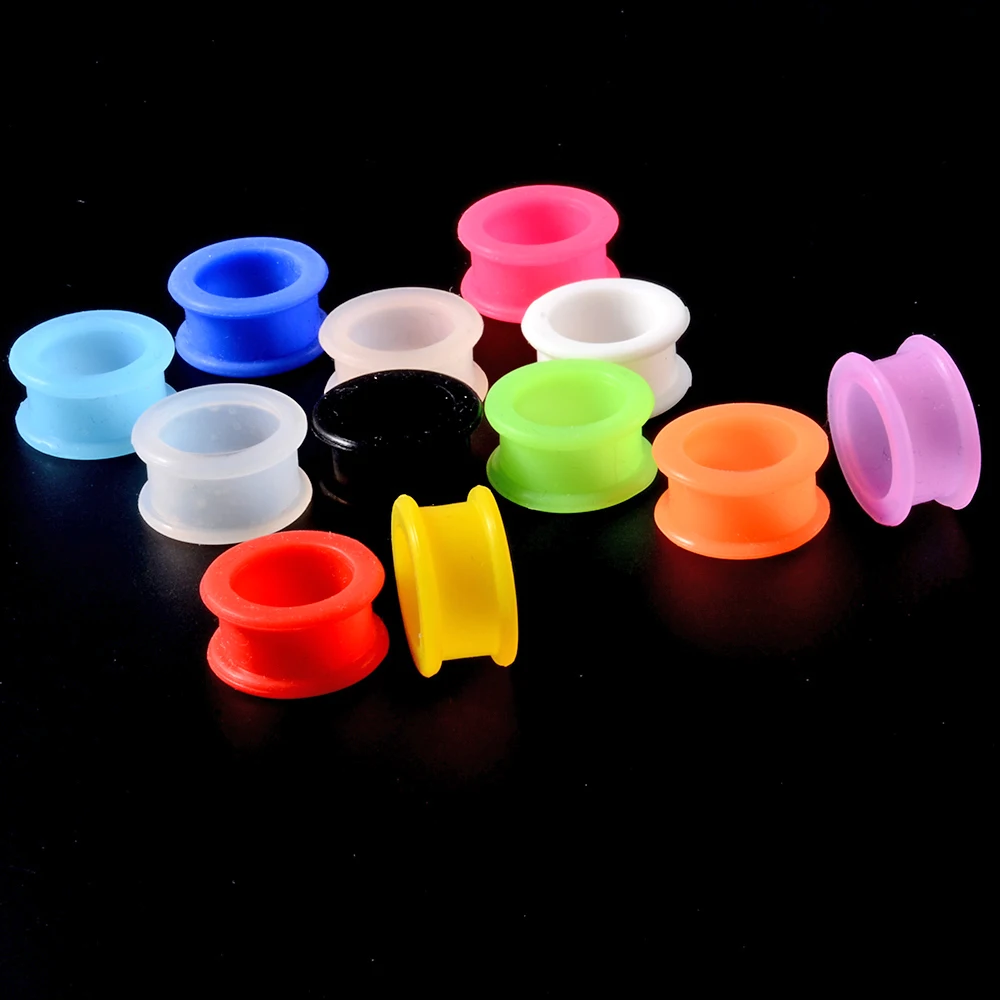 Pair Flexible Silicone Flexible Skin Ear Tunnels Plugs Ear Hollow Flesh Gauges Piercing Expander Earring Body Jewelry Earlets