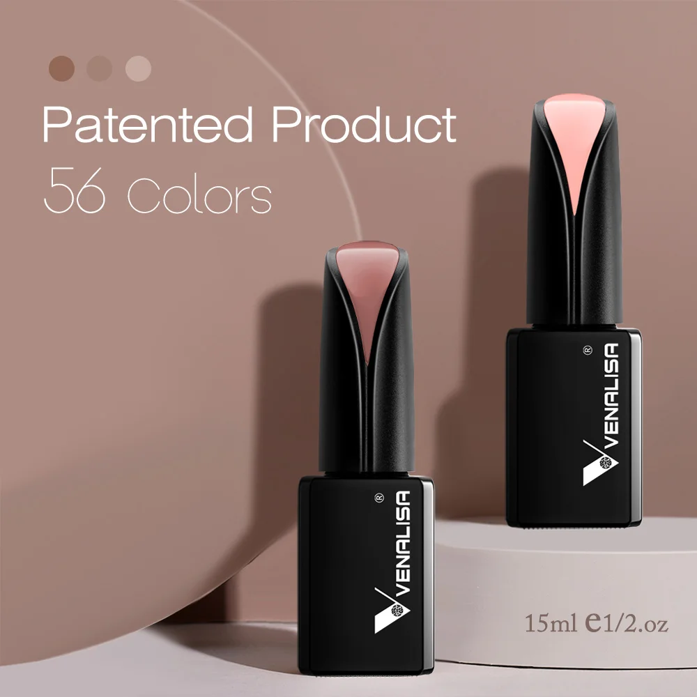 15ml VENALISA Super Nail Gel Polish Color Gel Nail Lacquer Soak off UV LED Gel Pure Black White Color Gel Silk Matte Top Coat
