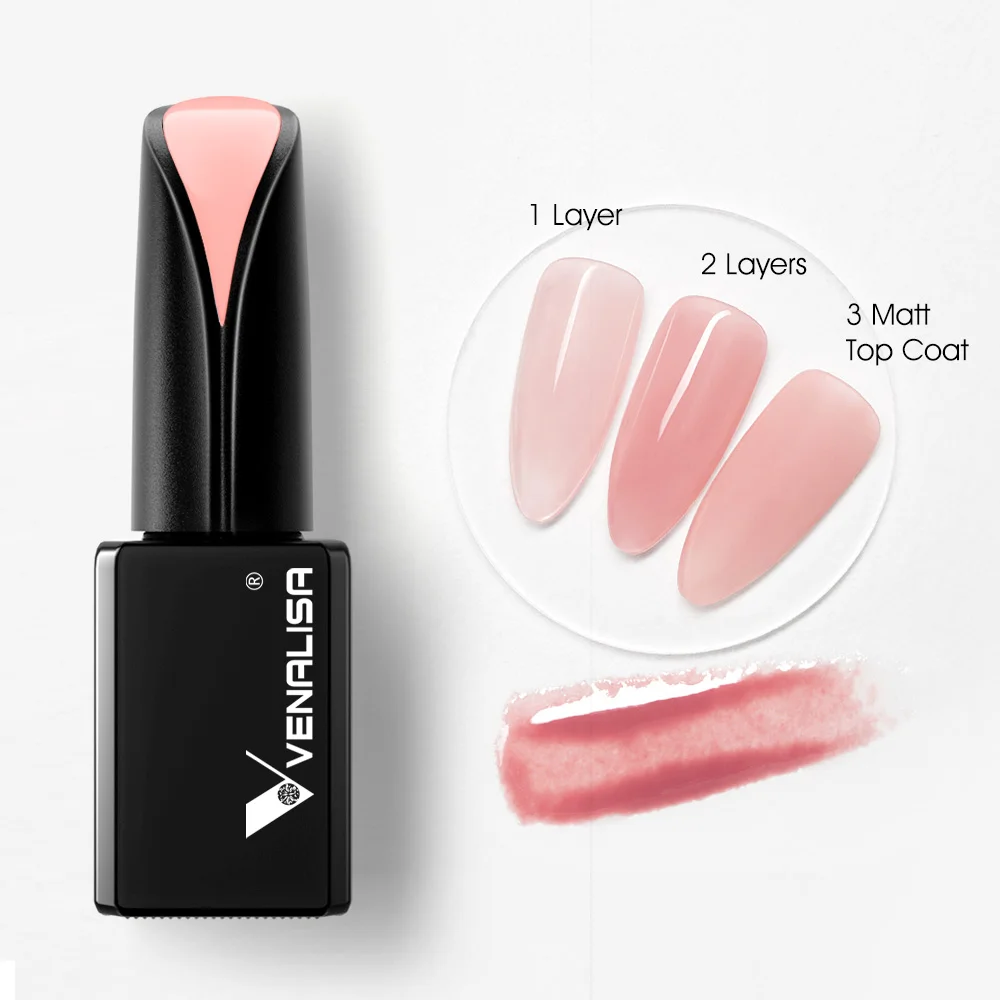 15ml VENALISA Super Nail Gel Polish Color Gel Nail Lacquer Soak off UV LED Gel Pure Black White Color Gel Silk Matte Top Coat
