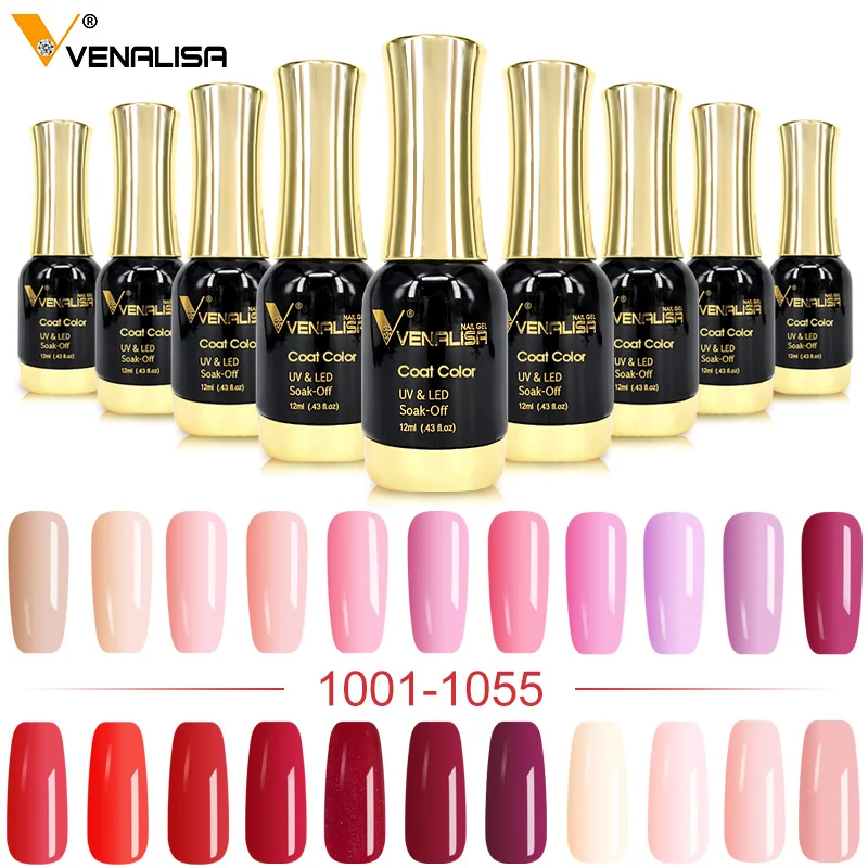 15ml VENALISA Super Nail Gel Polish Color Gel Nail Lacquer Soak off UV LED Gel Pure Black White Color Gel Silk Matte Top Coat