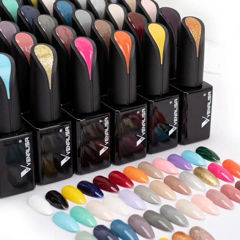 15ml VENALISA Super Nail Gel Polish Color Gel Nail Lacquer Soak off UV LED Gel Pure Black White Color Gel Silk Matte Top Coat