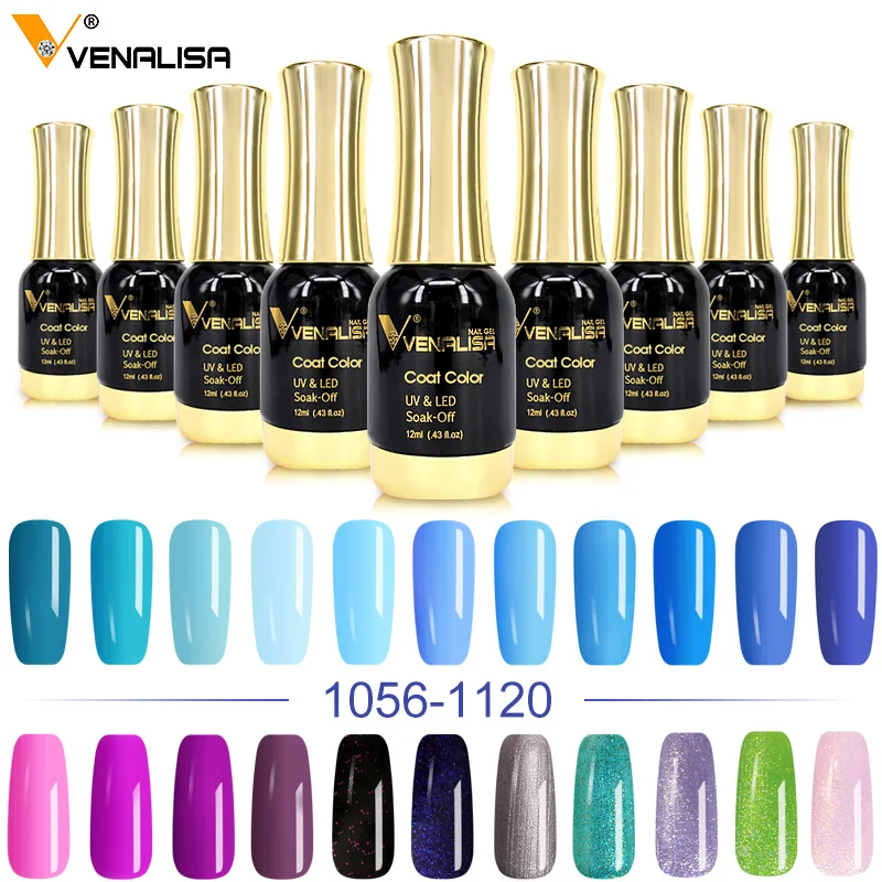 15ml VENALISA Super Nail Gel Polish Color Gel Nail Lacquer Soak off UV LED Gel Pure Black White Color Gel Silk Matte Top Coat