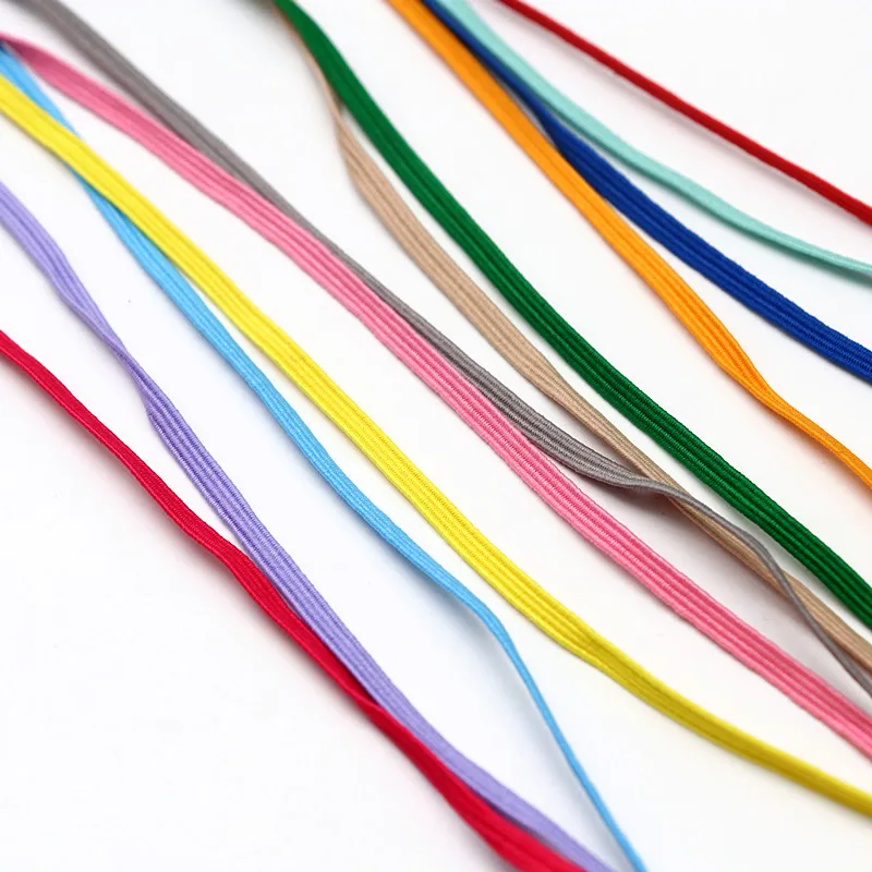 5m/3mm Color Elastic Band Nylon High Elastic Household Clothing Sewing Accessories Craft DIY Hand-stitched Rubber Elastic Band