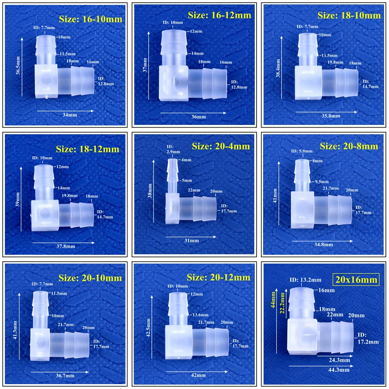 5~200pcs 14~3.2mm PP Reducing Elbow Connectors Aquarium Tank Air Pump Aerator Hose Pagoda Joint Garden Irrigation Pipe Fittings
