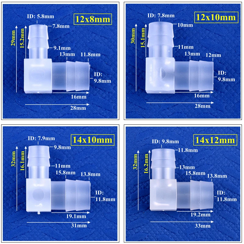 5~200pcs 14~3.2mm PP Reducing Elbow Connectors Aquarium Tank Air Pump Aerator Hose Pagoda Joint Garden Irrigation Pipe Fittings