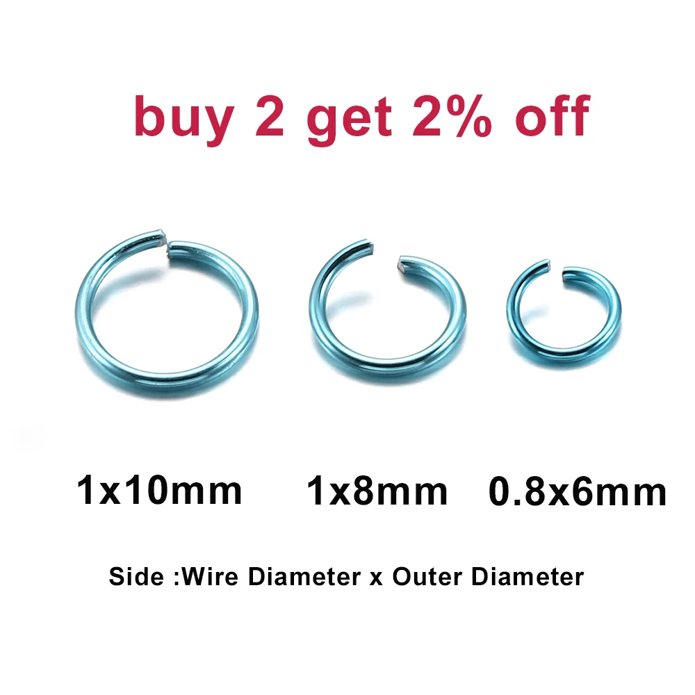 300pcs/lot 6 8 10 mm Metal Jump Rings Open Jump Rings Colorful Split Rings Connectors For Diy Jewelry Finding Making Supplies